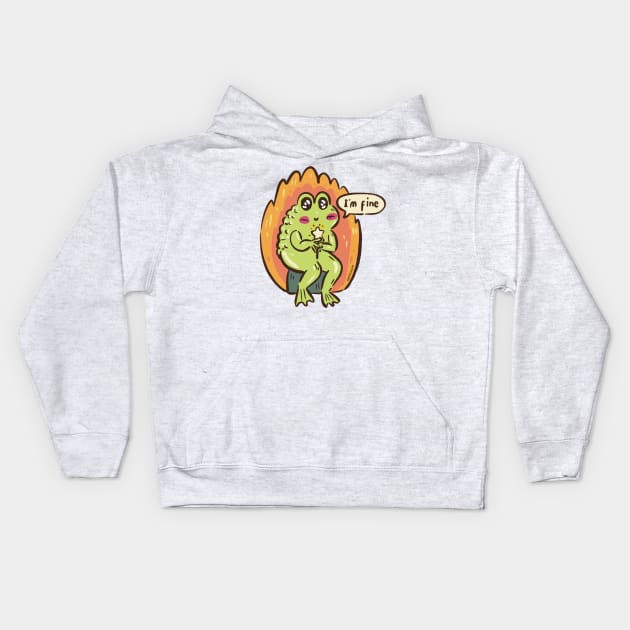 Cute Optimistic Loveland Frogman from Ohio Cryptid Creature Kids Hoodie by gusniac